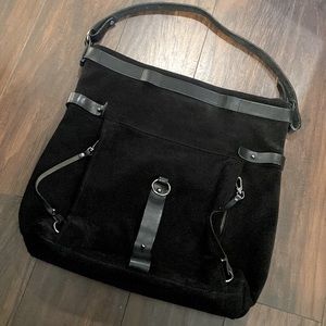 Womens Danier Suede and Leather Shoulder Bag